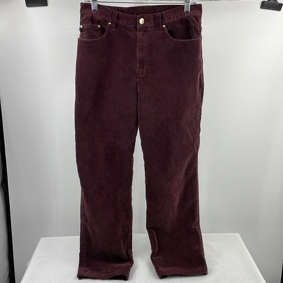 Lauren Ralph Lauren Denim - Vintage 90s y2k Lauren Jeans Co. Ralph Lauren Burgundy Corduroy Pants Size 10